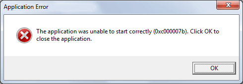 The application was unable to start (0xc000007b)