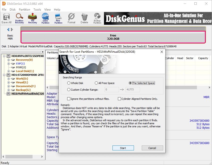 recover lost data with DiskGenius