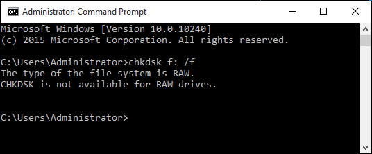 The type of the file system is RAW. Chkdsk is not available for RAW drives