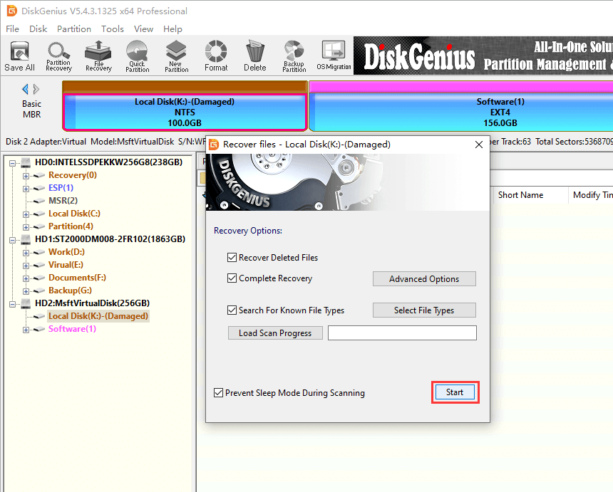 Damaged partition recovery