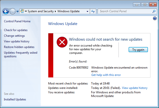 Fix 0x80070002 In Windows Update Installer And Security Client 4346