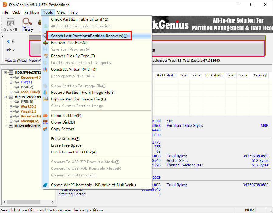 recover lost partition linux