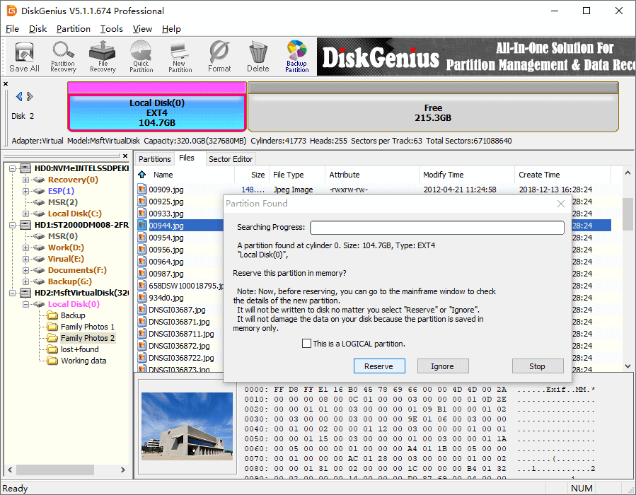 HDD partition recovery