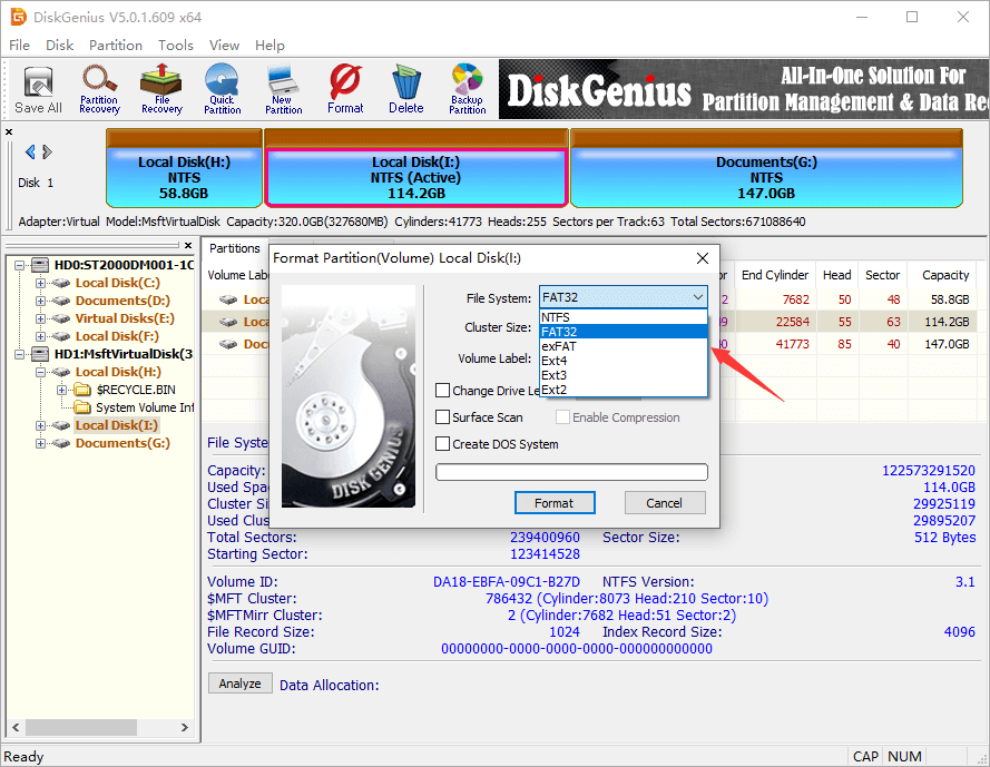 format SD card to FAT32