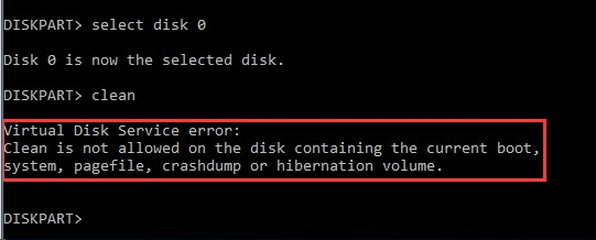 Virtual Disk Service Error