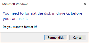 you need to format the disk recover photos