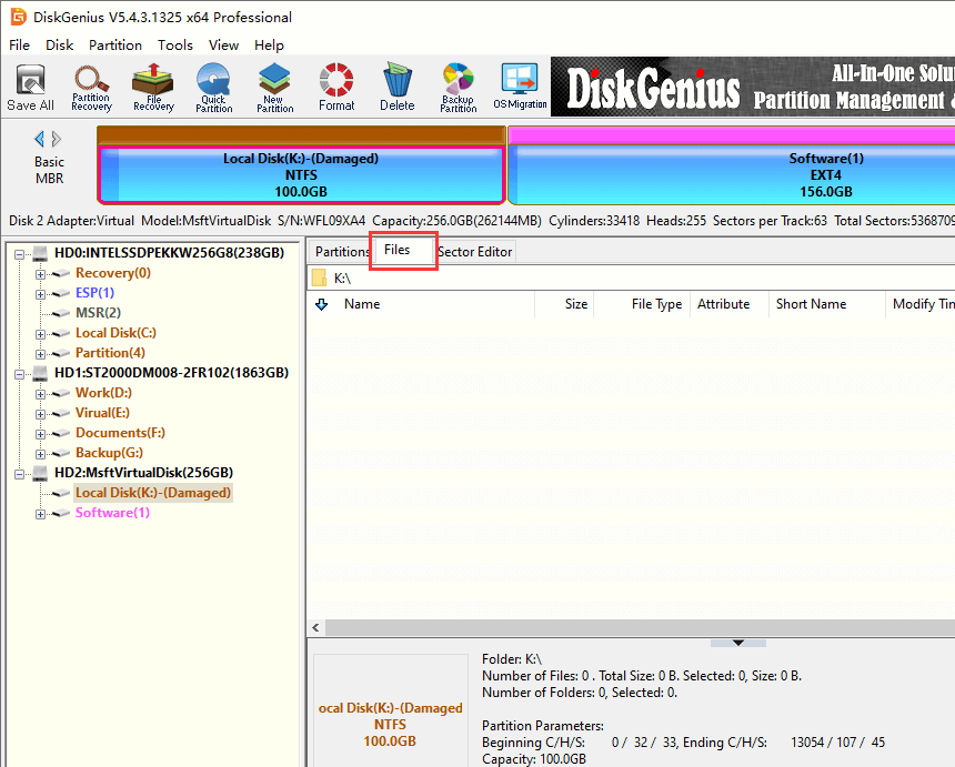 you need to format the disk in drive raw