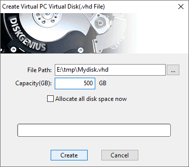 Create Virtual PC Virtual Disk File