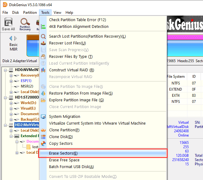 Erase Sectors