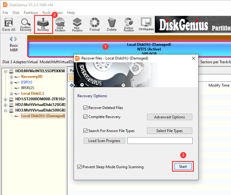 data recovery DiskGenius