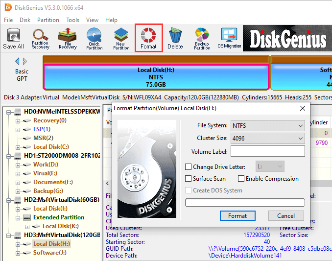 disk genius move a partition