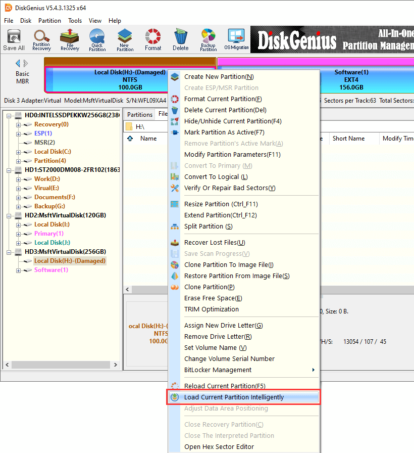 Recover RAW partition