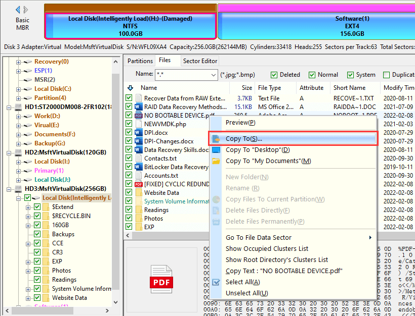 Recover corrupted partition