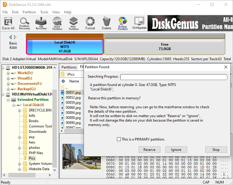 data recovery DiskGenius