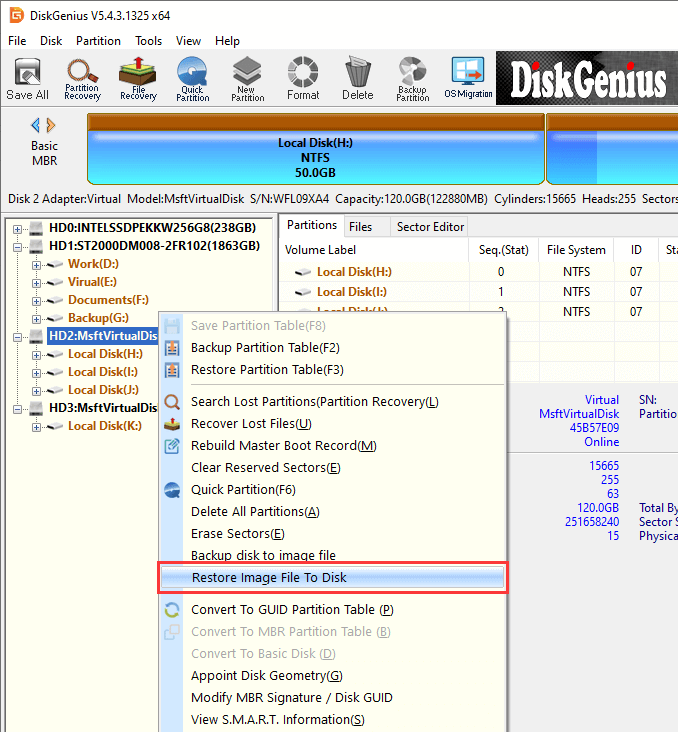 Restore Disk From Image File